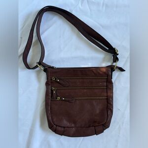Bueno Vegan Leather Crossbody Bag in Chocolate Brown